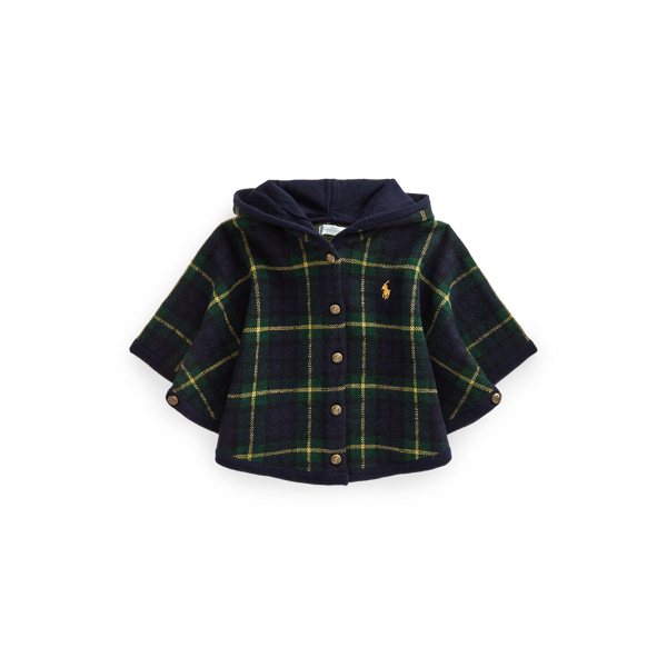 Plaid Wool Poncho Baby Girl 1