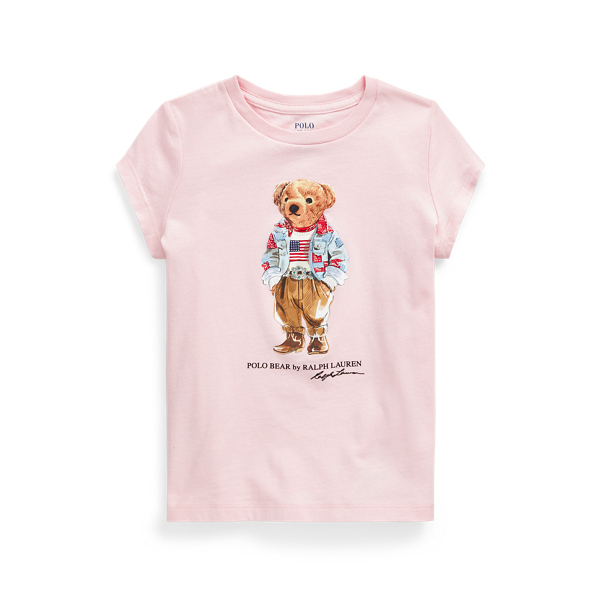 Katoenen jersey T-shirt met Polo Bear Girls 1.5-6.5 Years in 1