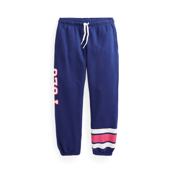 Fleece joggingbroek met strepen en logo Girls 1.5-6.5 Years in 1