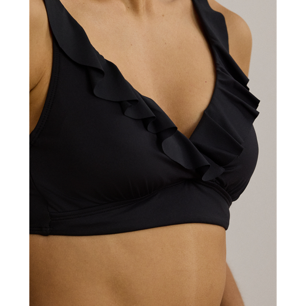 Ruffle-Trim V-Neck Bikini Top