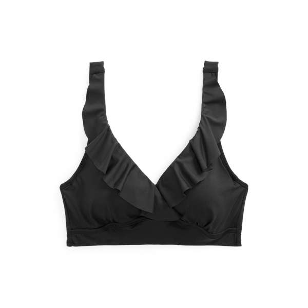 Ruffle-Trim V-Neck Bikini Top