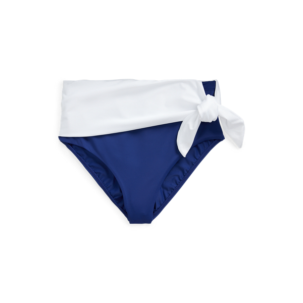 Color-Blocked High-Waisted Bikini Bottom Lauren 1