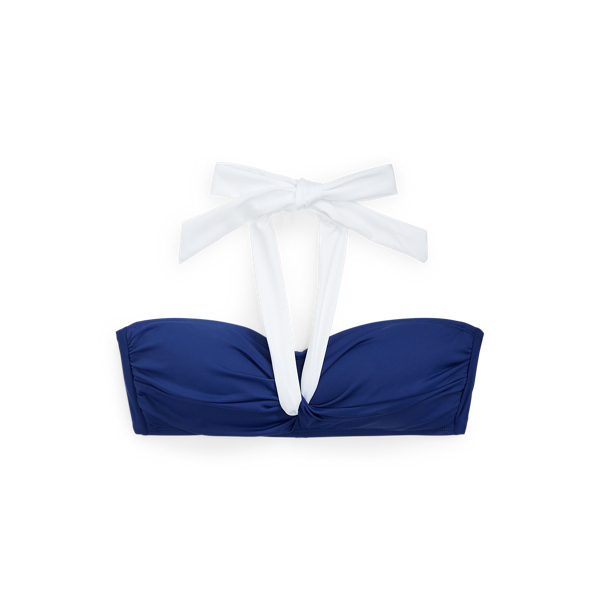 Colour-Blocked Twisted-Front Bandeau Top Lauren 1