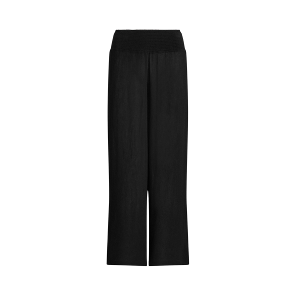 Smocked Wide-Leg Pant