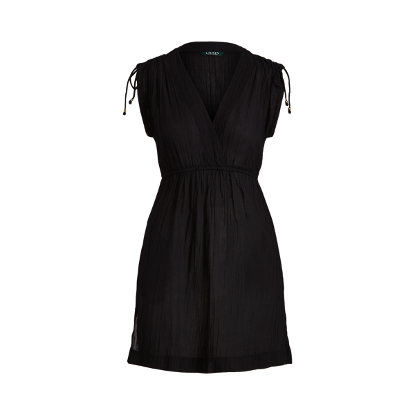 Black Crushed Cotton Sleeveless Cover-Up Lauren 2