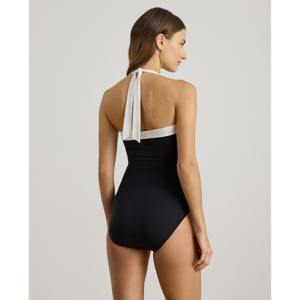 Black Two-Tone Bandeau One-Piece Lauren 3