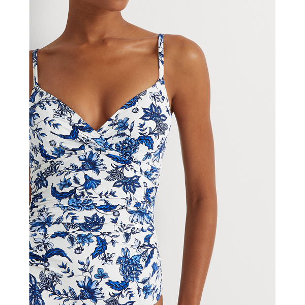 White/Blue Floral One-Piece Lauren 4