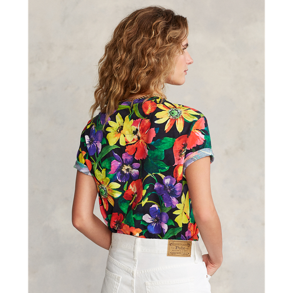 Poppy Floral Multi 1 Navy Custom Slim Fit T-Shirt Polo Ralph Lauren 5