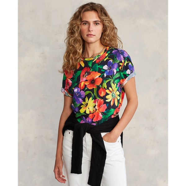 Poppy Floral Multi 1 Navy Custom Slim Fit T-Shirt Polo Ralph Lauren 6