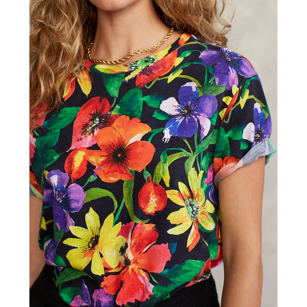 Poppy Floral Multi 1 Navy Custom Slim Fit T-Shirt Polo Ralph Lauren 9