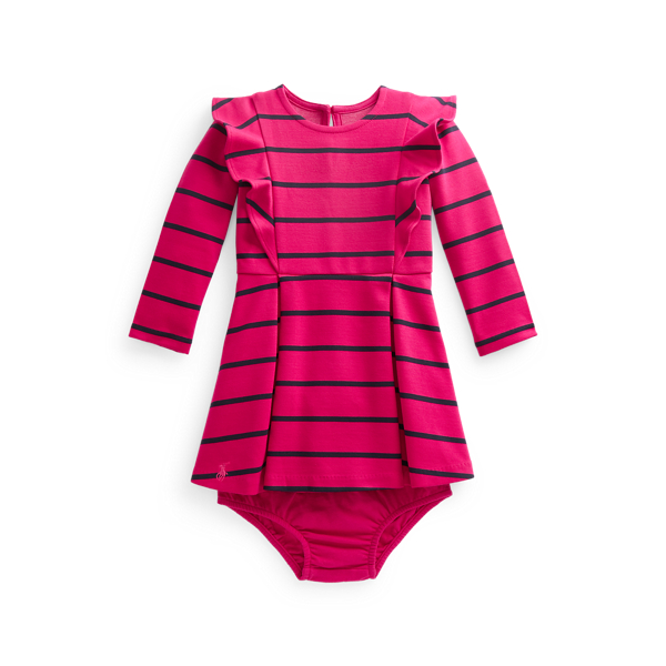 Robe ray&eacute;e et bloomer en jersey ponte Baby Girl en 1