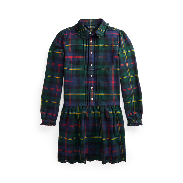 Plaid Cotton Twill Shirtdress