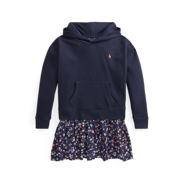 Floral Fleece Hoodie Dress Girls 7-14 Years 1