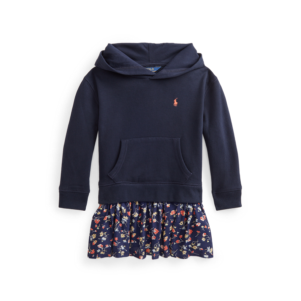 Robe-pull &agrave; capuche fleurie en molleton Girls 1.5-6.5 Years en 1