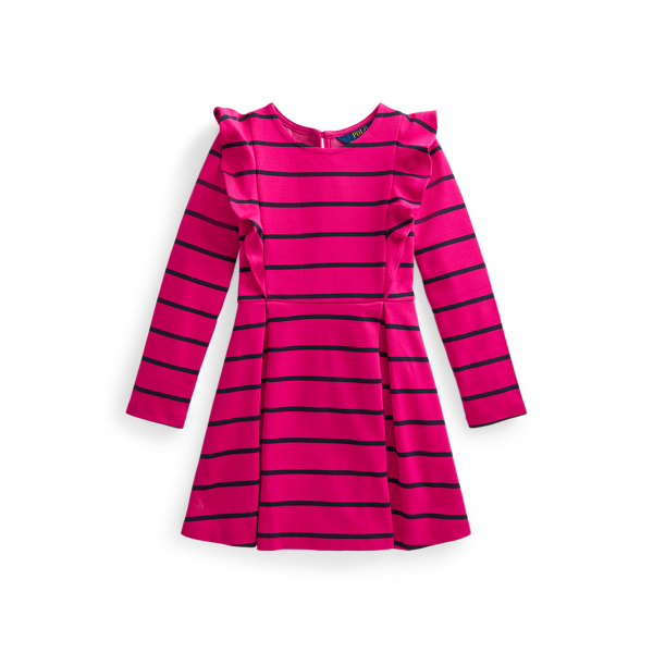 Striped Ruffled Ponte Dress Girls 1.5-6.5 Years 1