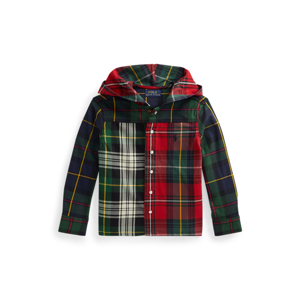 Plaid Cotton Hooded Fun Shirt