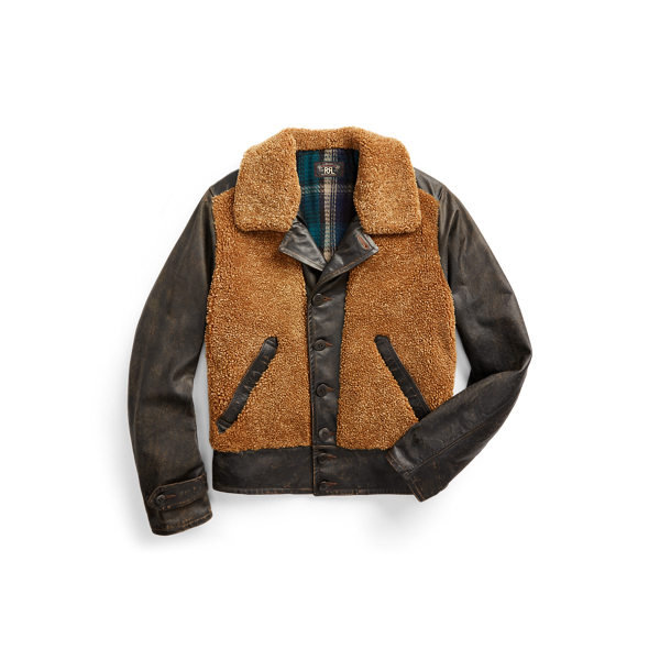 Shearling &amp; Leather Jacket RRL 1