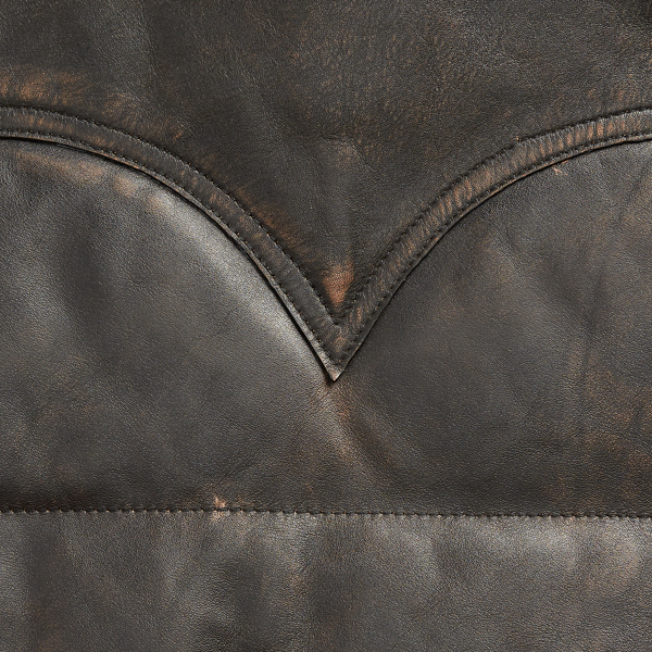 Black Over Brown Quilted Leather Vest RRL 6
