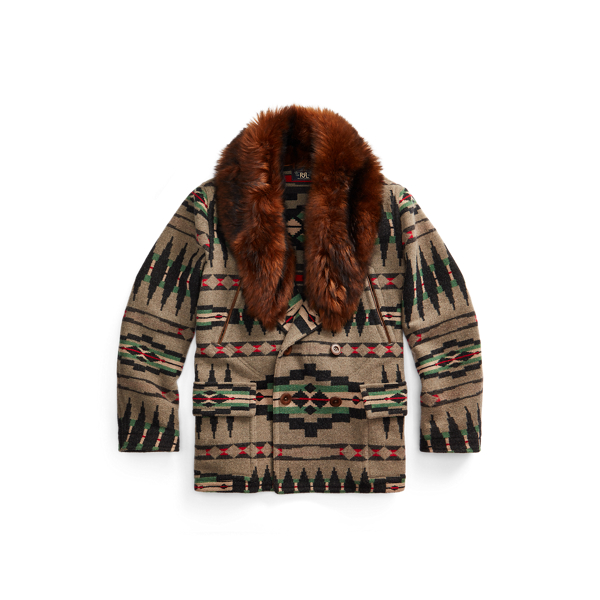 Shearling-Collar Jacquard Jacket RRL 1