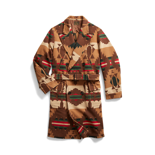 Manteau en jacquard de laine m&eacute;lang&eacute;e RRL en 1