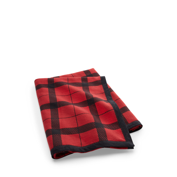 Lauren Ralph Lauren Red Plaid Throw Blanket LRL 69 x 62 outlet Cozy Fleece