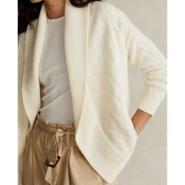 Cream Cashmere Shawl Cardigan Polo Ralph Lauren 6