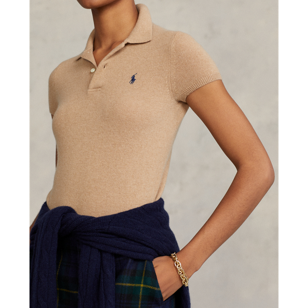 Camel Melange Cashmere Polo Shirt Polo Ralph Lauren 6