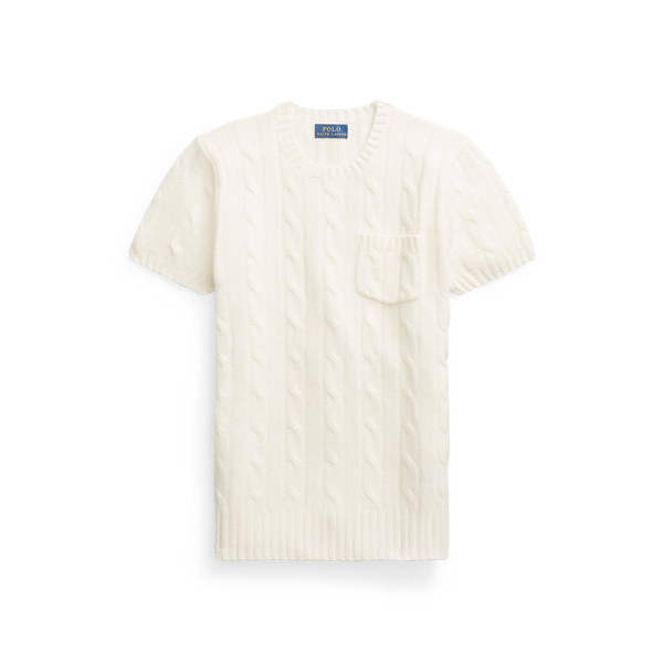 Cream Cashmere Short-Sleeve Jumper Polo Ralph Lauren 2