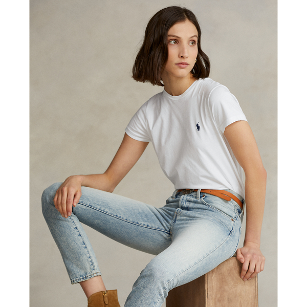 T-shirt col rond en coton pour femme | Ralph Lauren® BE