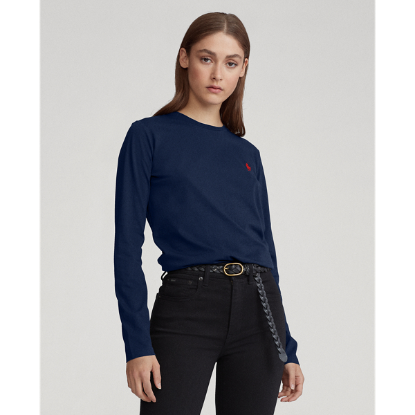 Cruise Navy Cotton Jersey Long-Sleeve Tee Polo Ralph Lauren 1