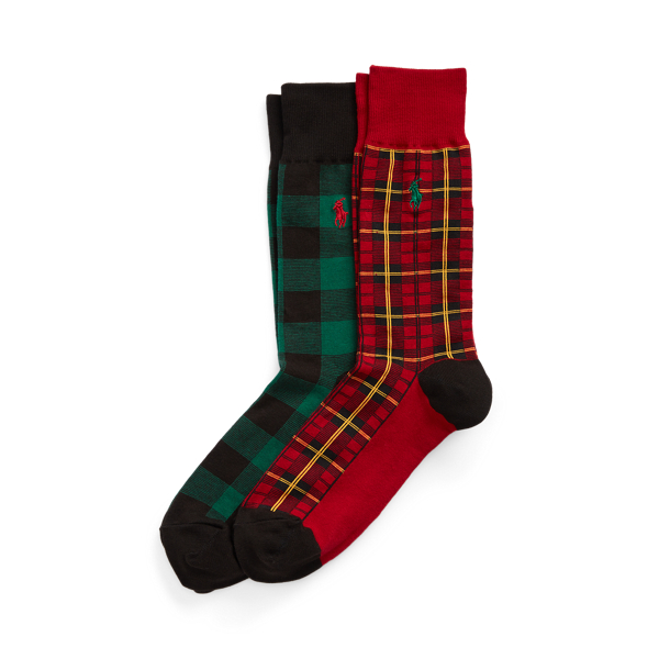 Plaid & Checked Crew Sock 2-Pack