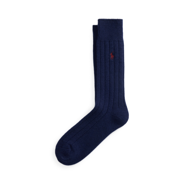 Geribbelde laarssokken van wolmix Polo Ralph Lauren in Navy 1
