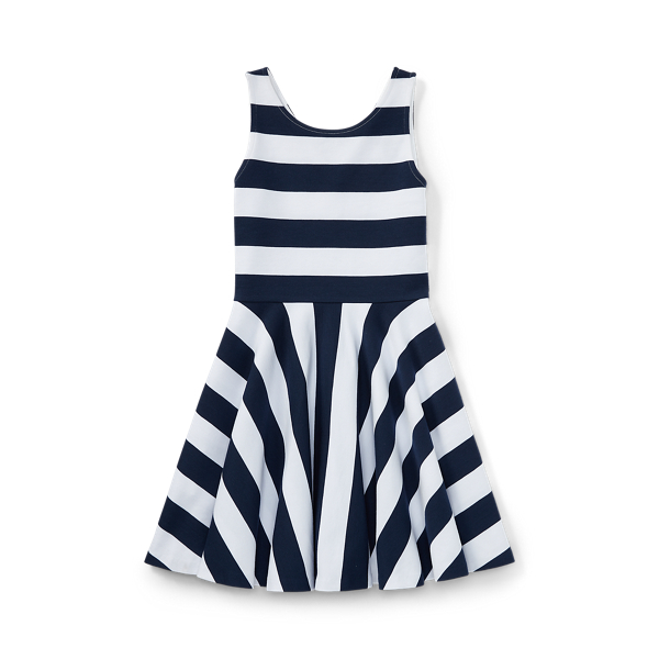 Robe ray&eacute;e sans manches en jersey ponte