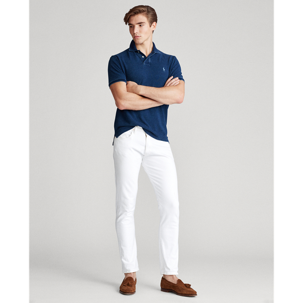 Dark Indigo Custom Slim Fit Mesh Polo Shirt Polo Ralph Lauren 3