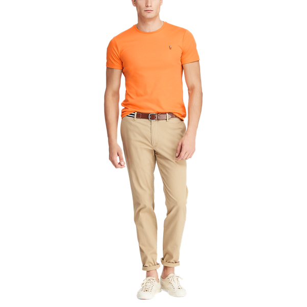Soft Clementine Custom Slim Interlock T-Shirt Polo Ralph Lauren 4