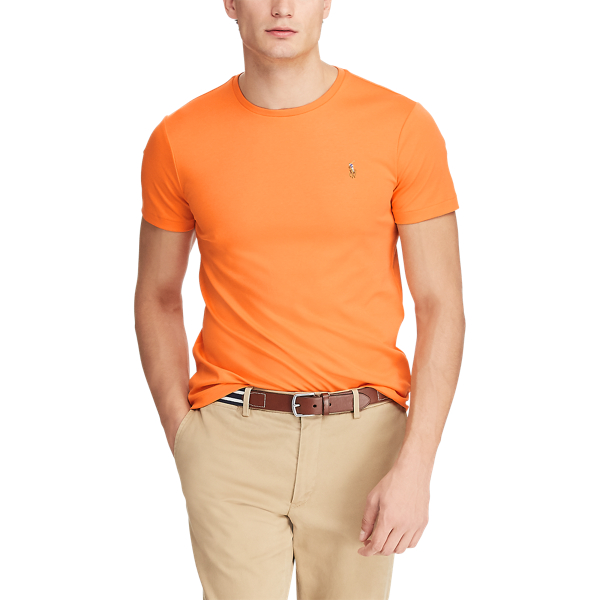 Soft Clementine Custom Slim Interlock T-Shirt Polo Ralph Lauren 5