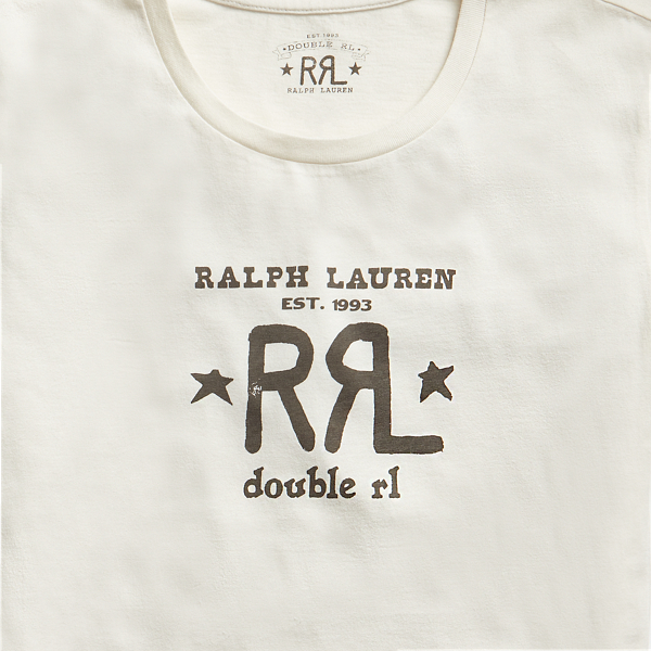 White Logo Cotton Jersey Tee RRL 3