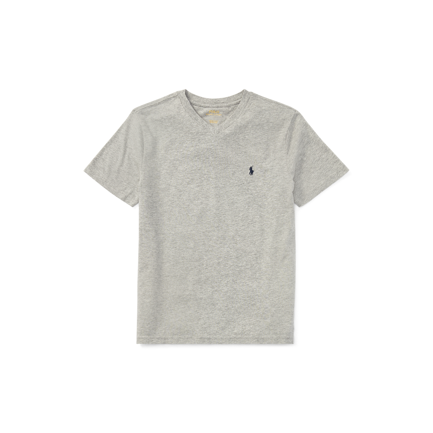 Детская футболка Ralph Lauren Cotton Jersey V-Neck, цвет: Меланжевый — фото 5