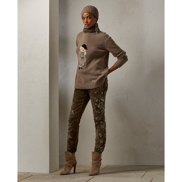 Cremini Mouline Palazzo Polo Bear Cashmere Jumper Ralph Lauren Collection 4