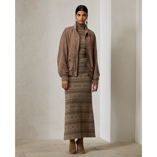 Dark Taupe Torrence Lamb-Suede Jacket Ralph Lauren Collection 4