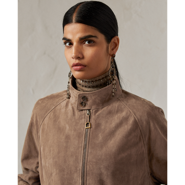 Dark Taupe Torrence Lamb-Suede Jacket Ralph Lauren Collection 6