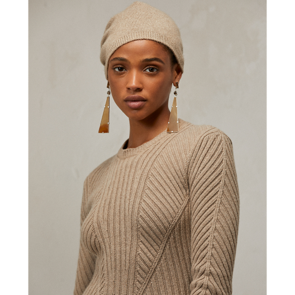 Rib-knit Cashmere-Wool Jumper Day Dress for Women | Ralph Lauren® PE