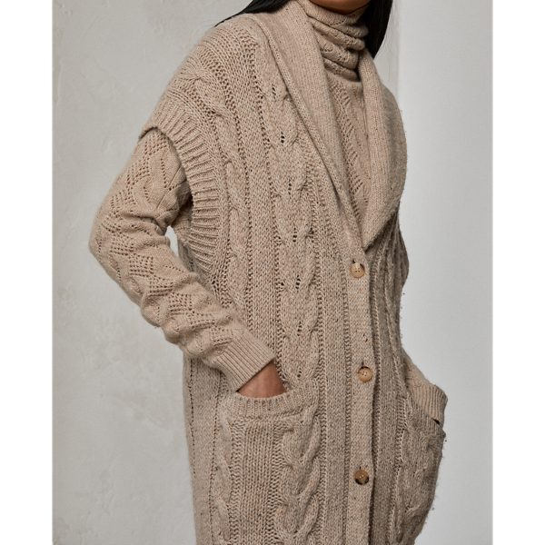 Stone Donegal Cashmere Shawl-Collar Cardigan Jumper Ralph Lauren Collection 6