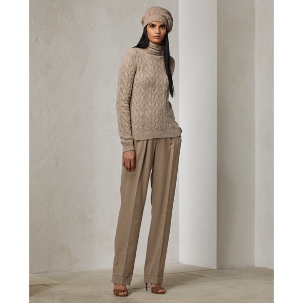 Kaschmirpullover mit Lochmuster Ralph Lauren Collection in Stone Melange 4