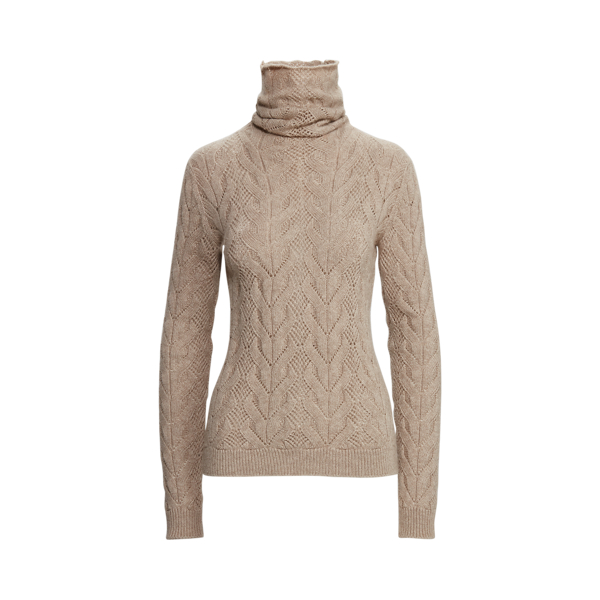 Kaschmirpullover mit Lochmuster Ralph Lauren Collection in Stone Melange 2