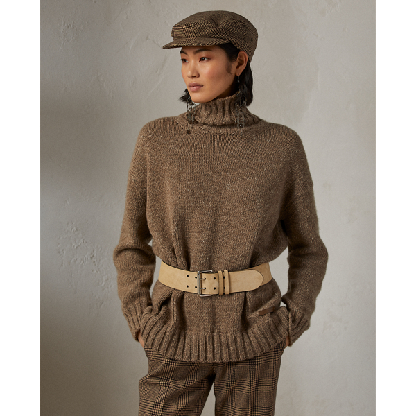 Cremini Mouline Cashmere Roll Neck Jumper Ralph Lauren Collection 1