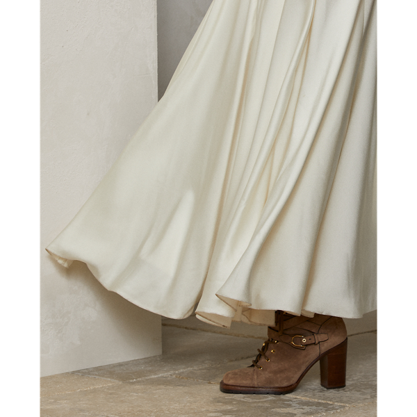 Alabaster Halie Satin Cocktail Dress Ralph Lauren Collection 6