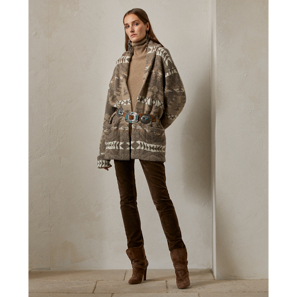 Cardigan sciallato in cashmere e seta Ralph Lauren Collection in Tartufo multicolore 4