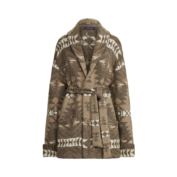 Cardigan sciallato in cashmere e seta Ralph Lauren Collection in Tartufo multicolore 2
