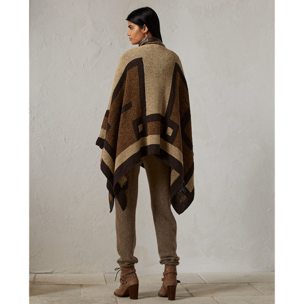 Mocha Multi Silk-Blend Poncho Jumper Ralph Lauren Collection 5